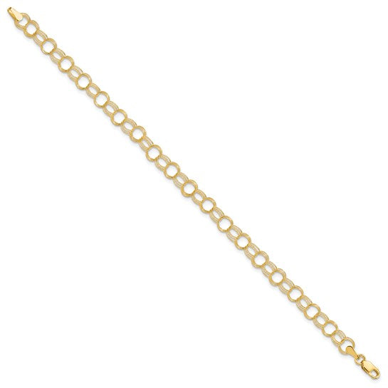 10kt Yellow Gold Triple Link Charm Bracelet