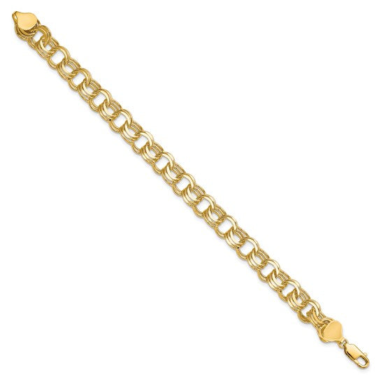 10kt Yellow Gold Triple Link Charm Bracelet