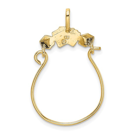 10KT Yellow Gold Cards and Dice Charm Holder