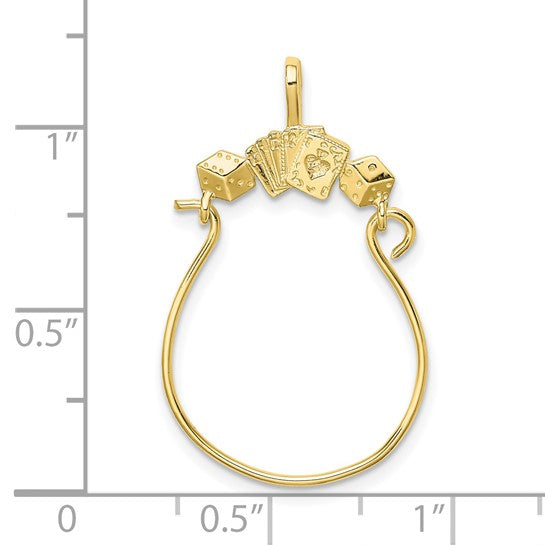 10KT Yellow Gold Cards and Dice Charm Holder