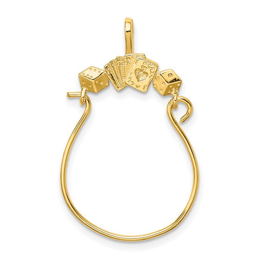 10KT Yellow Gold Cards and Dice Charm Holder