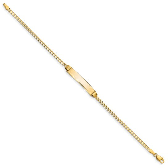 10kt Yellow Gold Flat Curb Link ID Bracelet