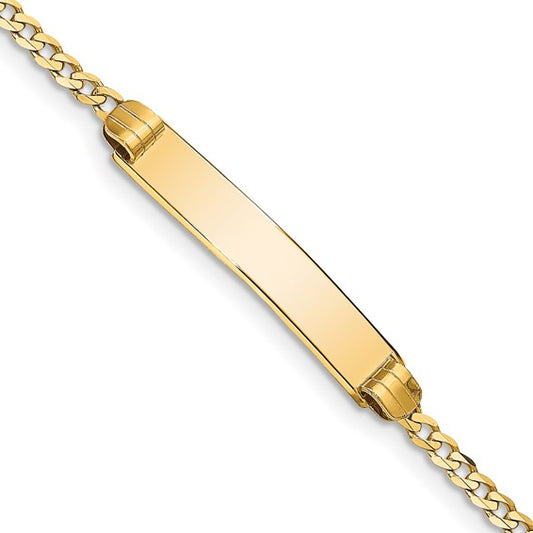 10kt Yellow Gold Flat Curb Link ID Bracelet