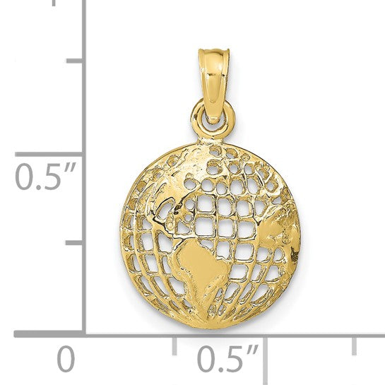 10kt Yellow Gold Polished Globe Pendant