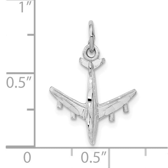 10kt White Gold 3-D Airplane Charm