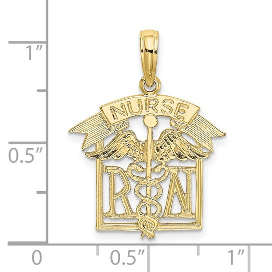 10kt Yellow Gold Registered Nurse Charm