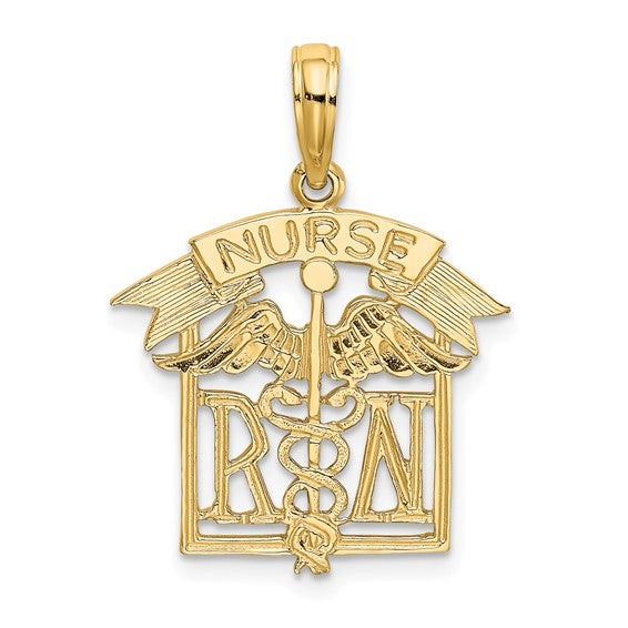 10kt Yellow Gold Registered Nurse Charm