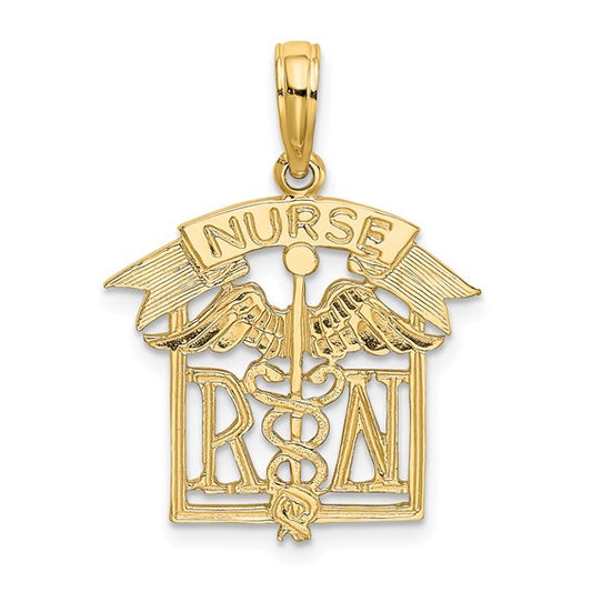 10kt Yellow Gold Registered Nurse Charm