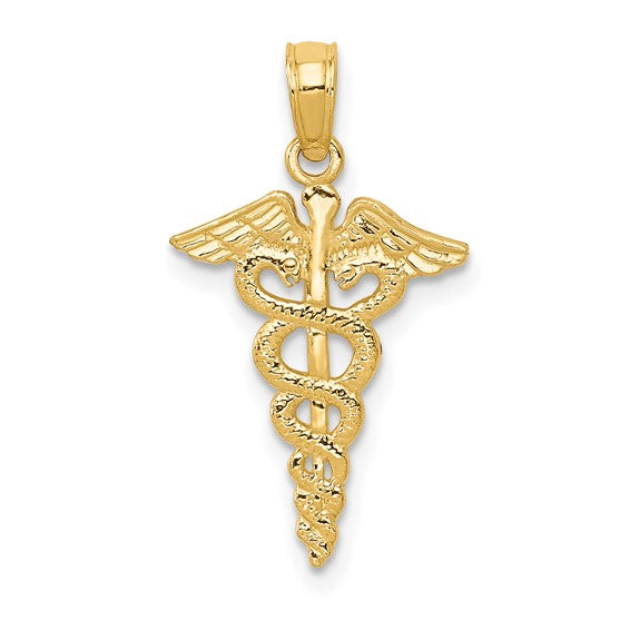 10kt Yellow Gold Caduceus Pendant