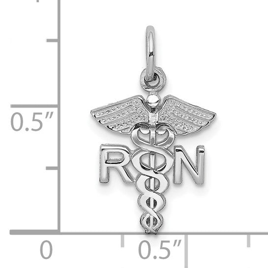 10kt White Gold RN Charm