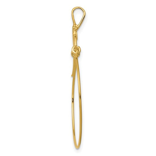 10kt Yellow Gold Polished Butterflies Charm Holder