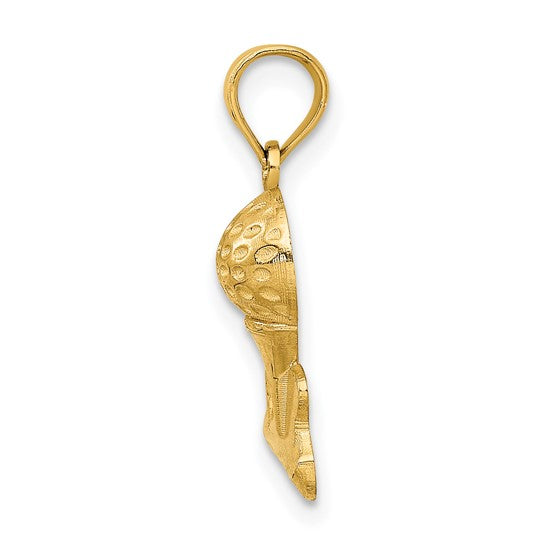 10kt Yellow Gold Solid Polished Golfing Charm