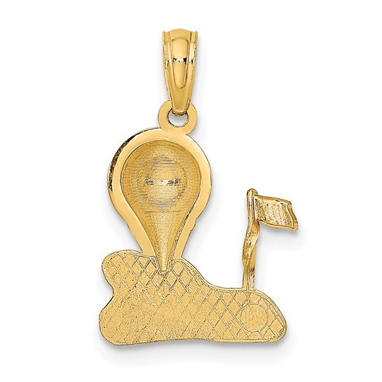 10kt Yellow Gold Solid Polished Golfing Charm