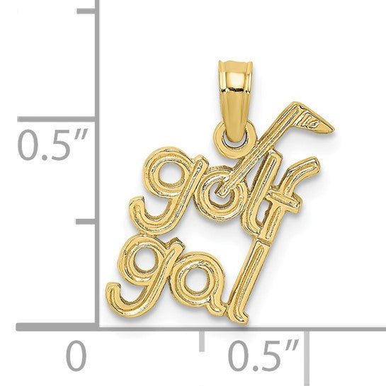 10KT Yellow Gold Solid Polished GOLF GAL Charm