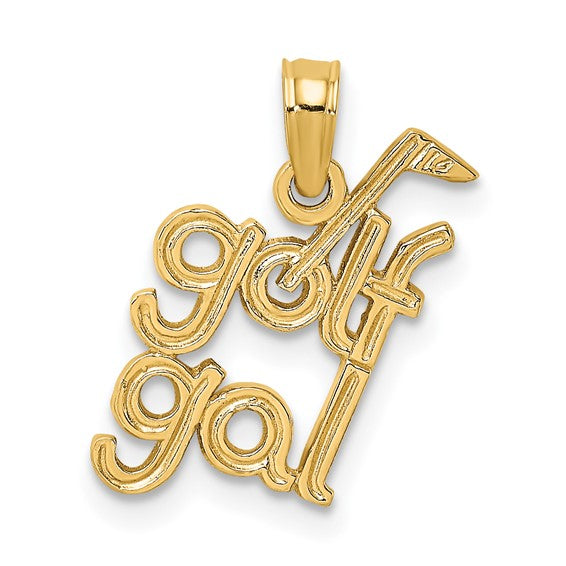 10KT Yellow Gold Solid Polished GOLF GAL Charm