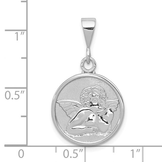 10kt White Gold Polished & Satin Angel Pendant