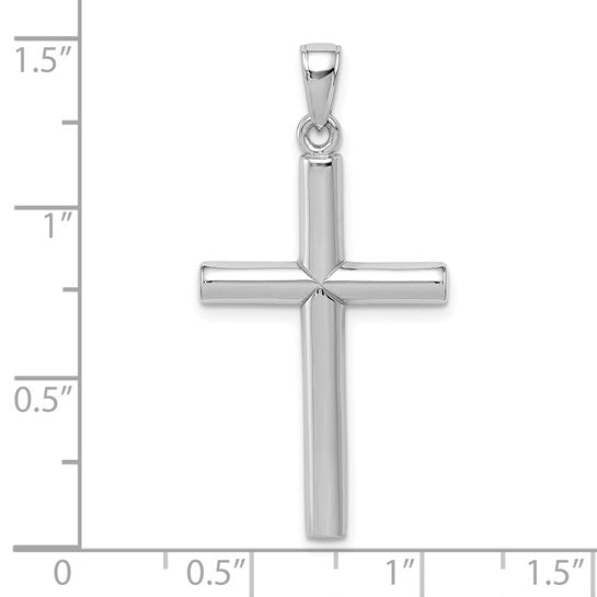 10kt White Gold Polished Cross Pendant