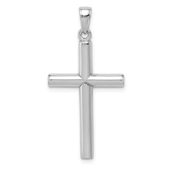 10kt White Gold Polished Cross Pendant