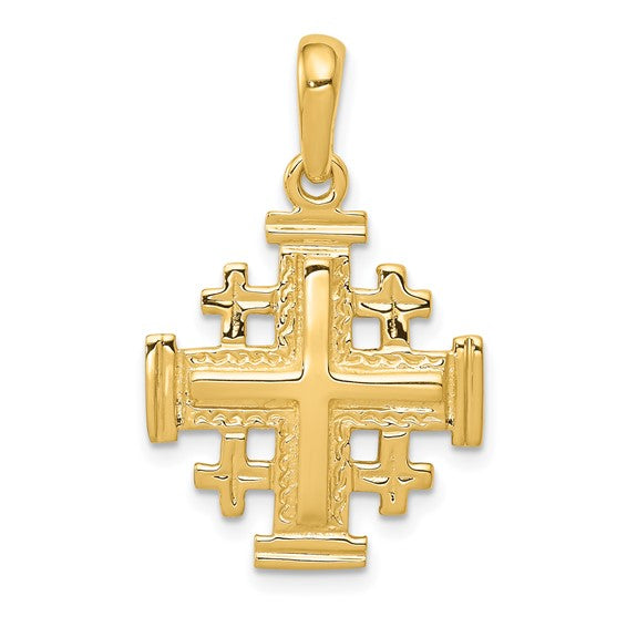 10kt Yellow Gold Jerusalem Cross Pendant