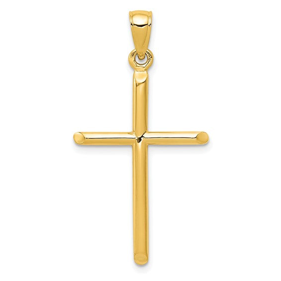 10kt Yellow Gold Tubular Cross Pendant