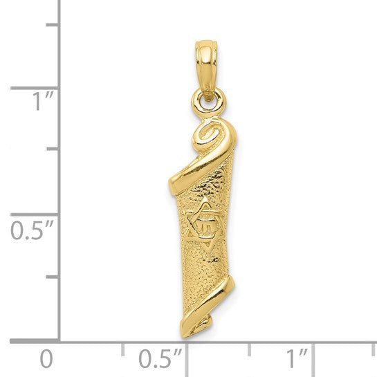 10kt Yellow Gold Torah w/Star of David Pendant