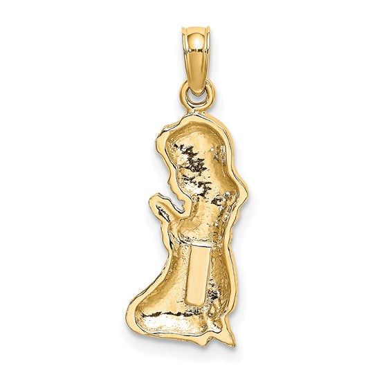 10kt Yellow Gold Praying Girl Charm