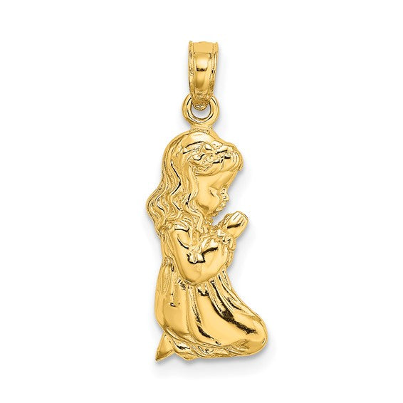 10kt Yellow Gold Praying Girl Charm