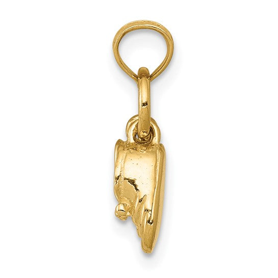 10kt Yellow Gold 3D Moveable Baby Shoes Charm