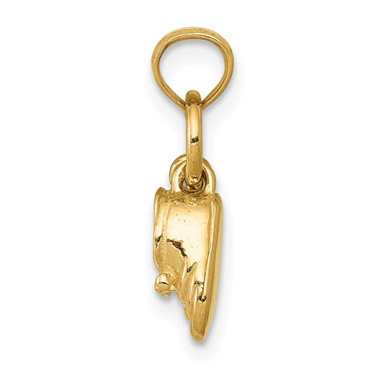 10kt Yellow Gold 3D Moveable Baby Shoes Charm