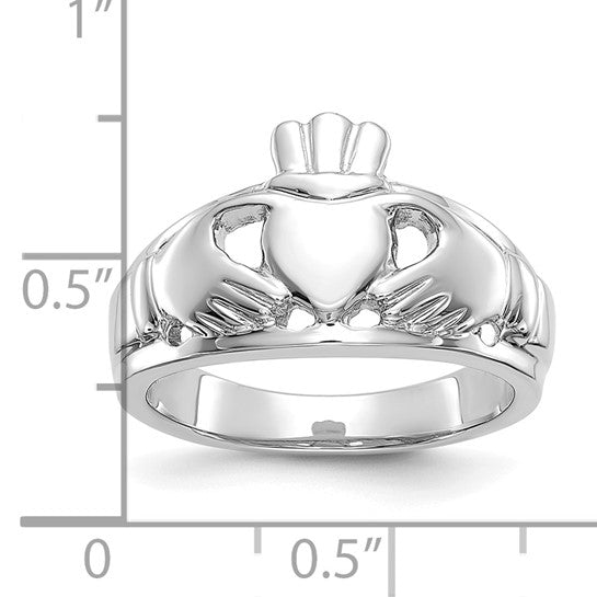 10kt White Gold Ladies Claddagh Ring