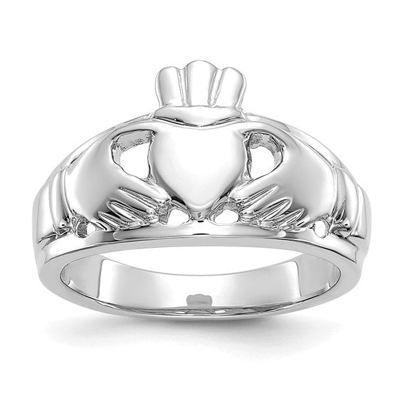 10kt White Gold Ladies Claddagh Ring