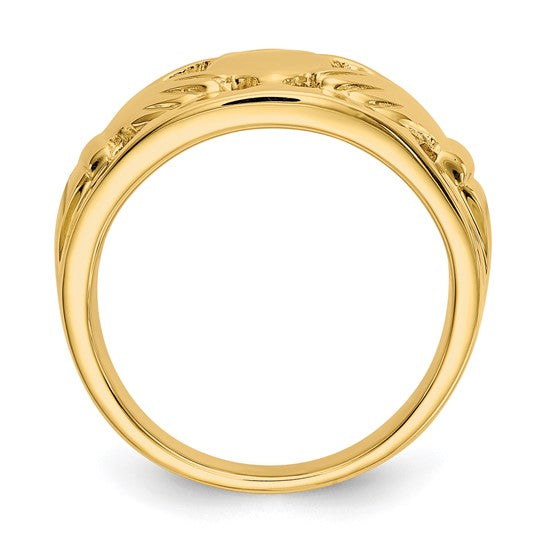 10kt Yellow Gold Polished Men's Claddagh Ring