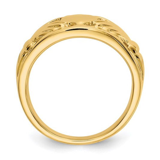 10kt Yellow Gold Polished Men's Claddagh Ring