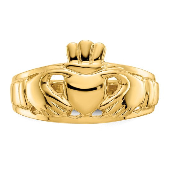 10kt Yellow Gold Polished Men's Claddagh Ring
