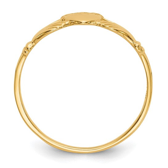 10kt Yellow Gold Polished Ladies Claddagh Ring