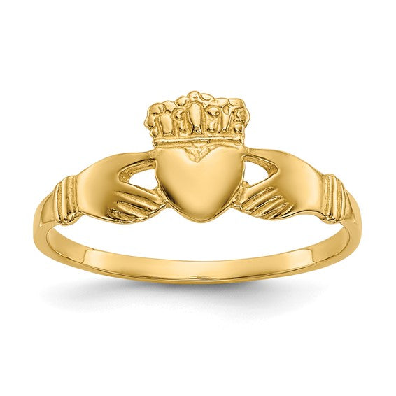 10kt Yellow Gold Polished Ladies Claddagh Ring