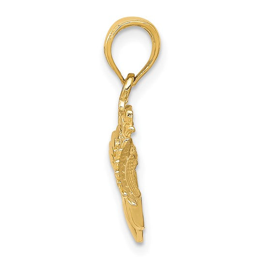 10kt Yellow Gold Polished Claddagh Pendant