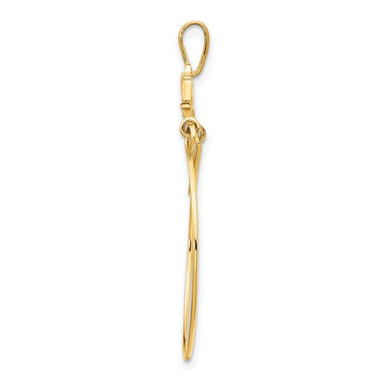 10kt Yellow Gold Double Dolphins Charm Holder Pendant