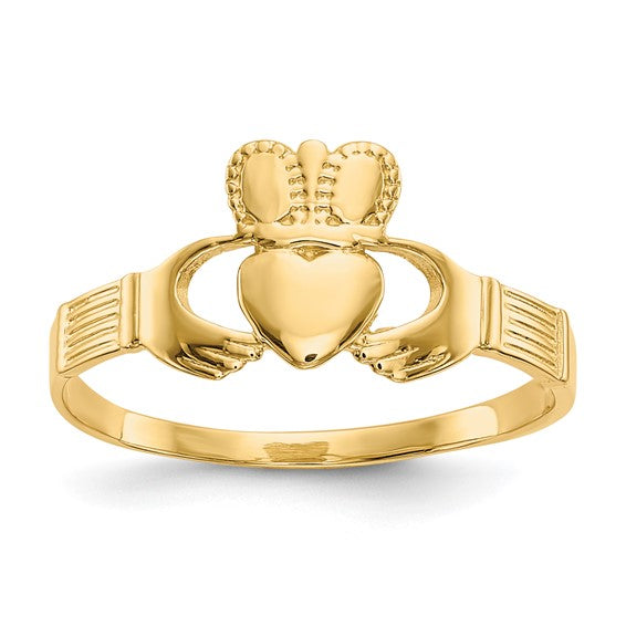 10kt Yellow Gold Ladies Claddagh Ring