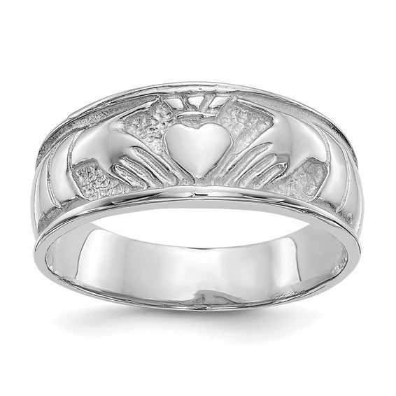 10kt White Gold Ladies Claddagh Ring