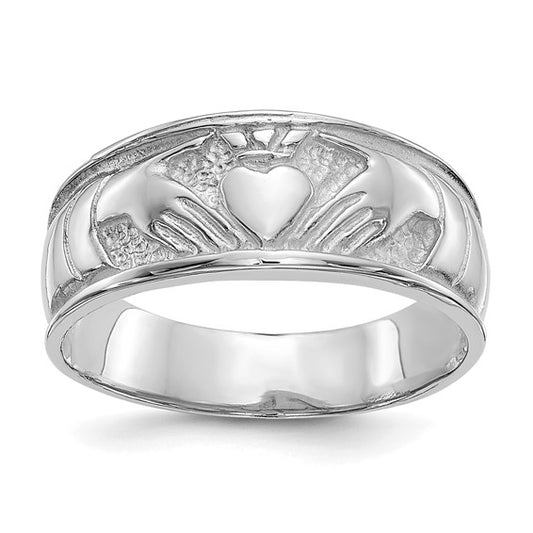 10kt White Gold Ladies Claddagh Ring