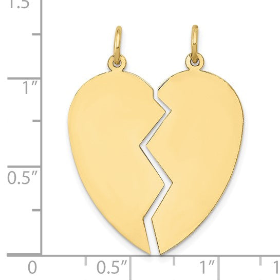 10KT Yellow Gold 2 piece Heart Charm Set