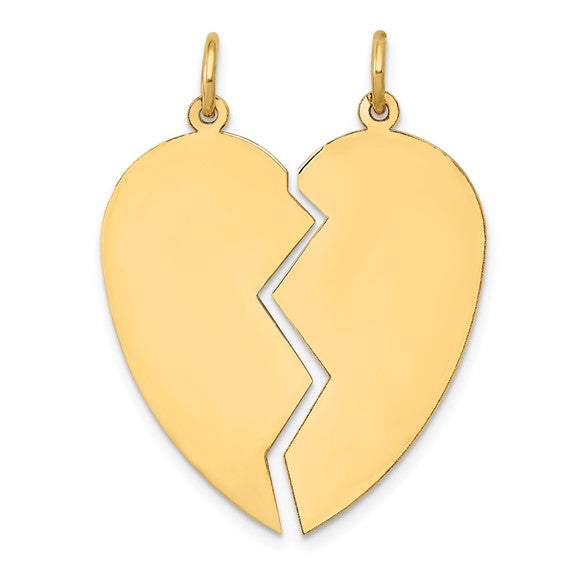 10KT Yellow Gold 2 piece Heart Charm Set