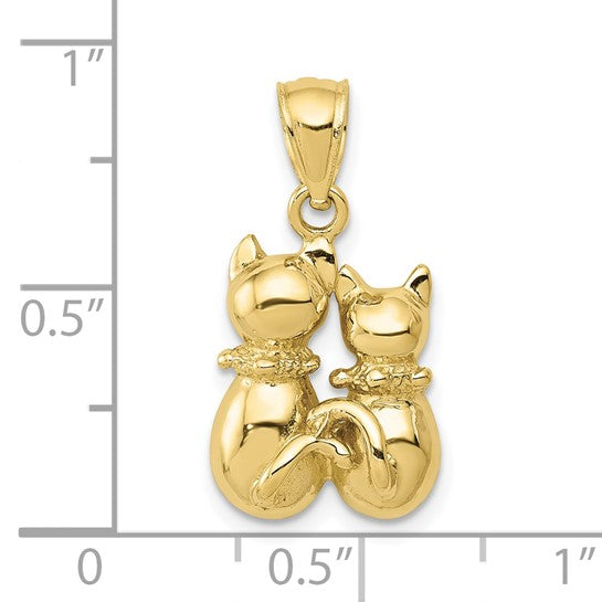 10KT Yellow Gold Cat Pendant