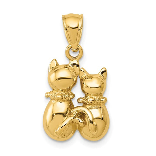 10KT Yellow Gold Cat Pendant