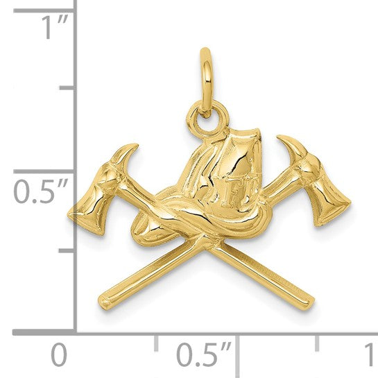 10kt Yellow Gold Fire Department Charm