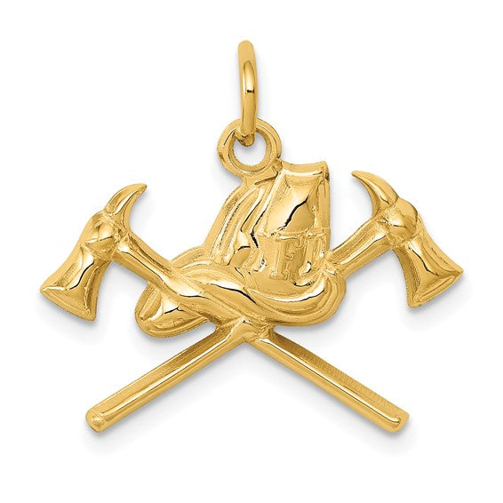 10kt Yellow Gold Fire Department Charm