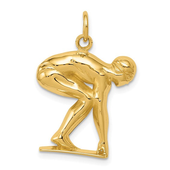 10kt Yellow Gold Swimmer/diver Charm