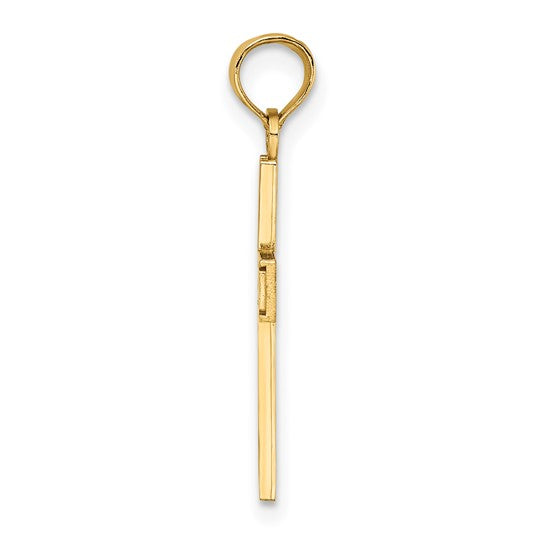 10KT Yellow Gold RN  Caduceus Cross Charm