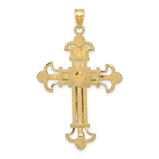 10KT Two-tone INRI Crucifix Pendant